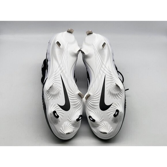 Nike Alpha Huarache NXT Baseball Shoes‎ Mens Size 7 Black White Metal Cleats - Picture 7 of 9